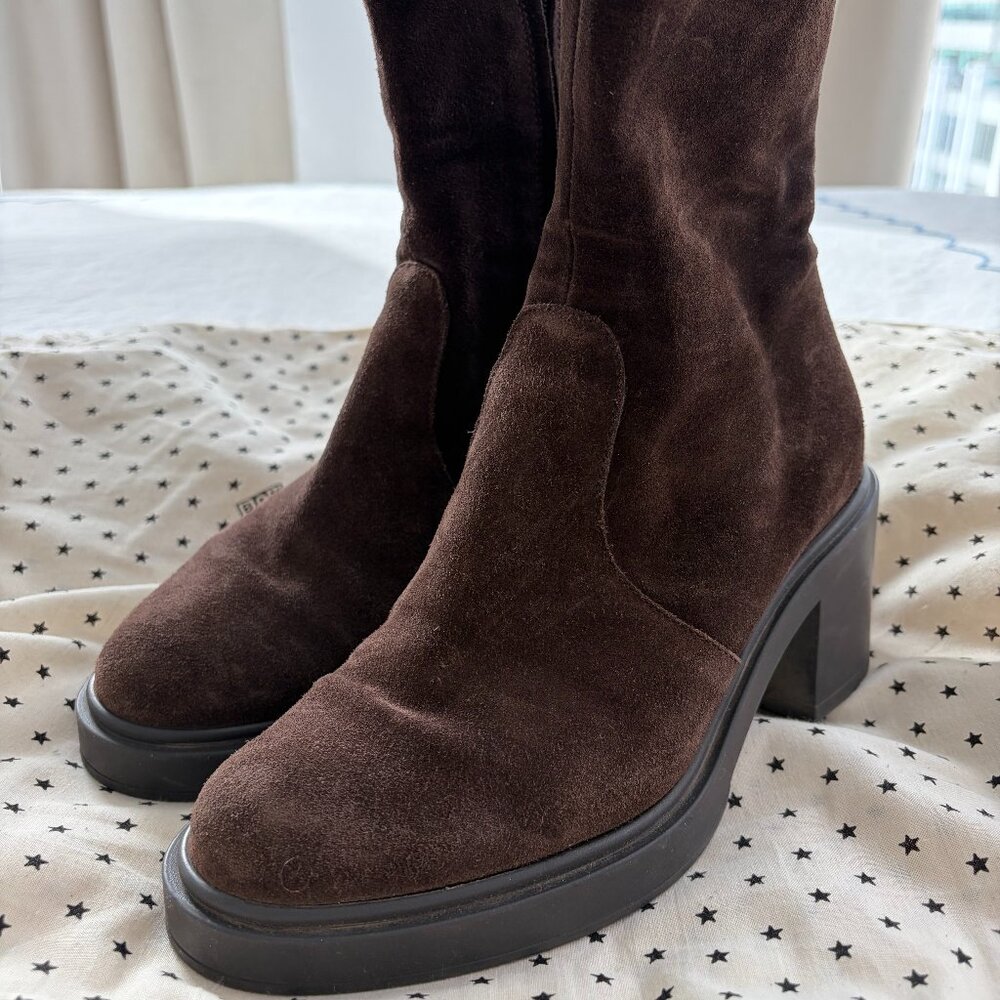 ANN TUIL Suede Brown Boots (FRENCH BRAND)